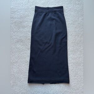 House of Harlow 1960 Black Midi Skirt Lace Trim Bodycon US 2 XS